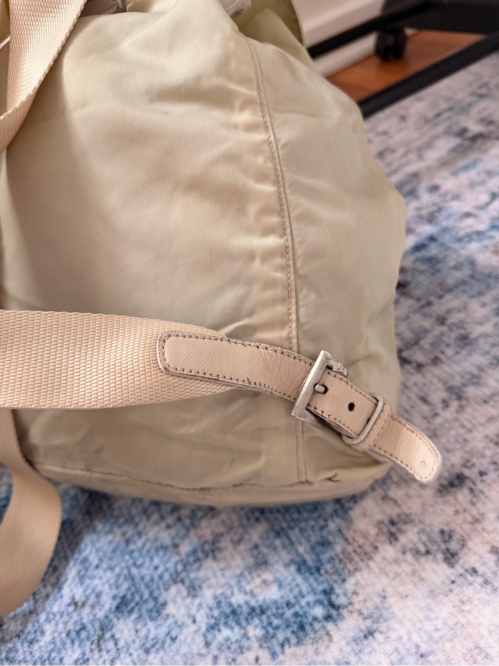 Prada Light Beige Nylon Drawstring Backpack - Picture 4 of 10